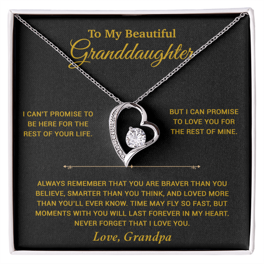 To My Granddaughter Necklace, Birthday Gift For Granddaughter, Birthday Gifts 21_7_Gold