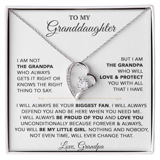 To My Granddaughter Necklace, Granddaughter Gift from Grandpa, Christmas Gift 28_8_White