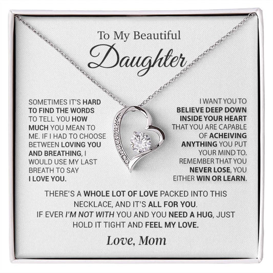 To My Daughter Necklace, Daughter Mother Necklace, Daughter Gift From Mom 5_12_White