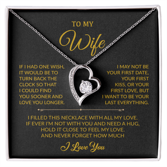 To My Wife Necklace, Gift For Wife, Anniversary Gift For Wife, Necklace For Wife 2_8_Gold