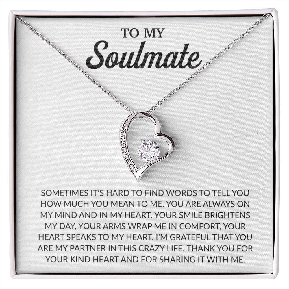 To My Soulmate Necklace, Anniversary Gift for Her, Gifts for Wife, Gifts for Girlfriend_White