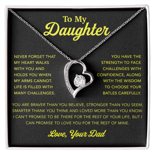 To My Daughter Necklace, Gift for Daughter from Dad, Father Daughter Necklace 3_12_gold