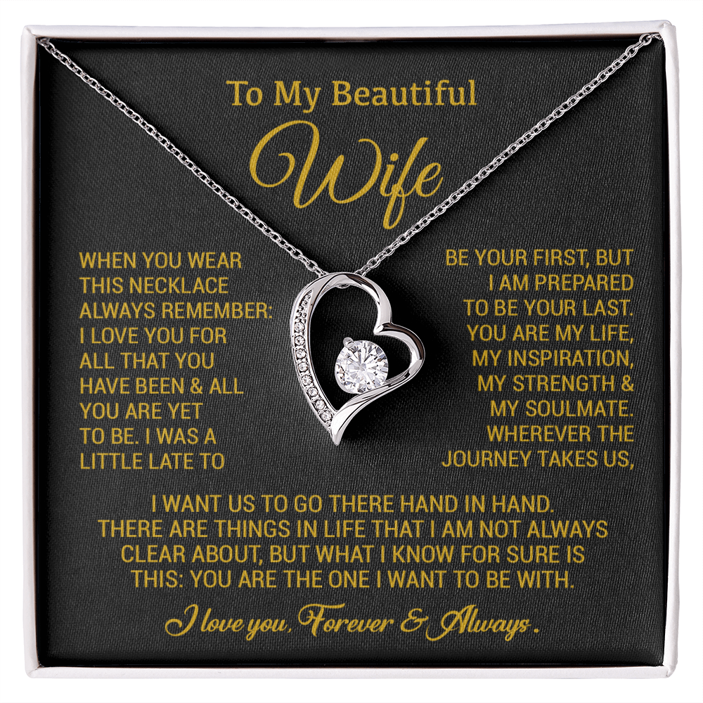 To My Wife Necklace, Gift For Wife, Anniversary Gift For Wife, Christmas Gift 4_10_Gold
