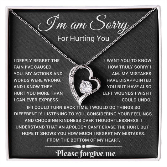 I'm Sorry Gift For Wife Necklace, Sorry Gift for Girlfriend, Forgiveness Gift For Her 25_5_Black