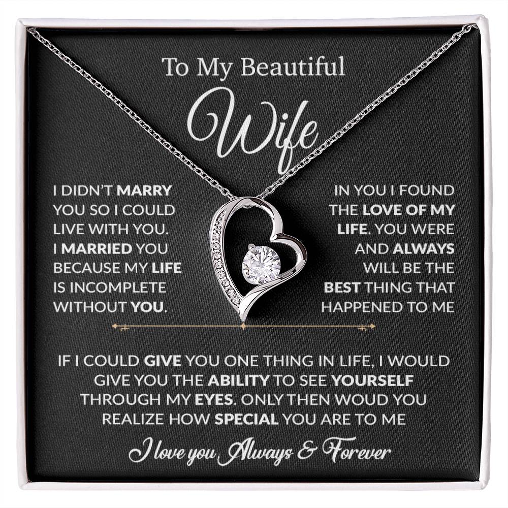To My Wife Necklace, Gift For Wife, Anniversary Gift For Wife, Necklace For Wife 23_6_Black