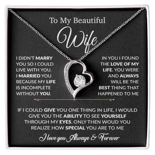 To My Wife Necklace, Gift For Wife, Anniversary Gift For Wife, Necklace For Wife 23_6_Black