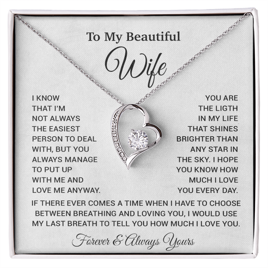 To My Wife Necklace, Christmas Gifts For Wife, Anniversary Cute Gift For Wife_6_9_White