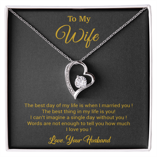 To My Wife Necklace, Gift For Wife, Anniversary Gift For Wife, Necklace For Wife 10_3_Gold