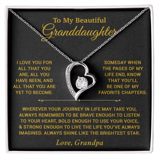To My Granddaughter Necklace, Birthday Gift For Granddaughter, Birthday Gifts 12_6_Gold