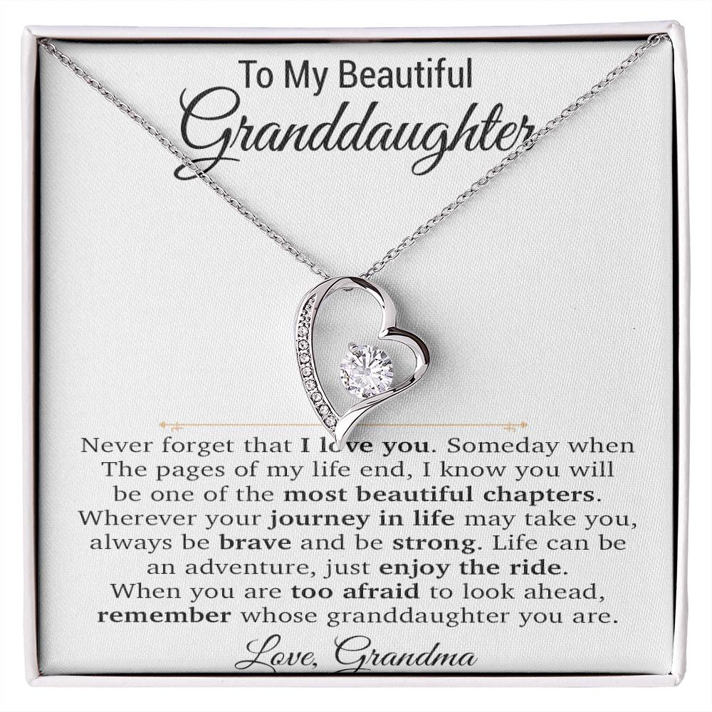 To My Granddaughter Necklace, Xmas Birthday Gift For Granddaughter From Grandma