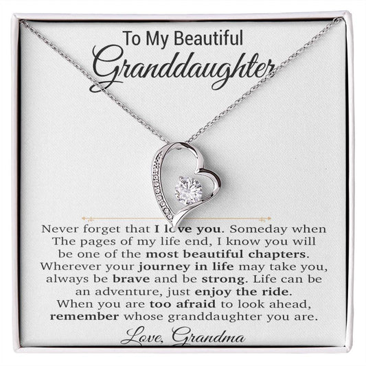 To My Granddaughter Necklace, Xmas Birthday Gift For Granddaughter From Grandma