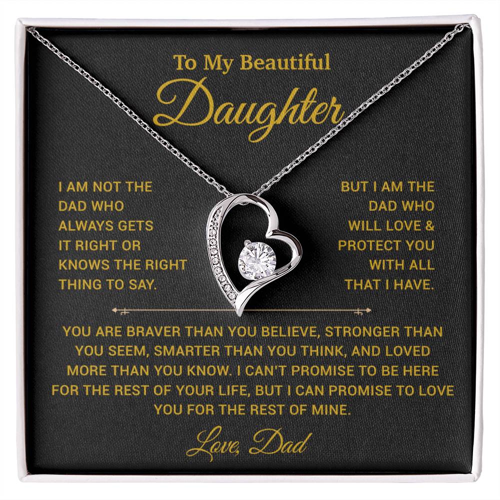 To My Daughter Necklace, Gift for Daughter from Dad, Father Daughter Necklace 19_11_Gold