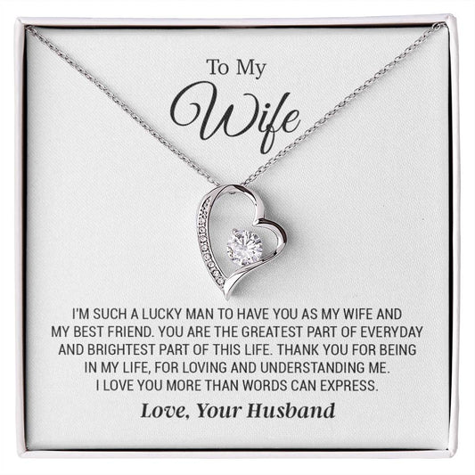To My Wife Necklace, Wife Gift from Husband, Anniversary Gifts, Christmas Gift for Wife_white