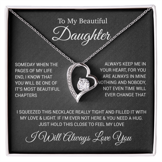 To My Daughter Necklace, Daughter Father Necklace, Daughter Gift From Dad 25_4_Black