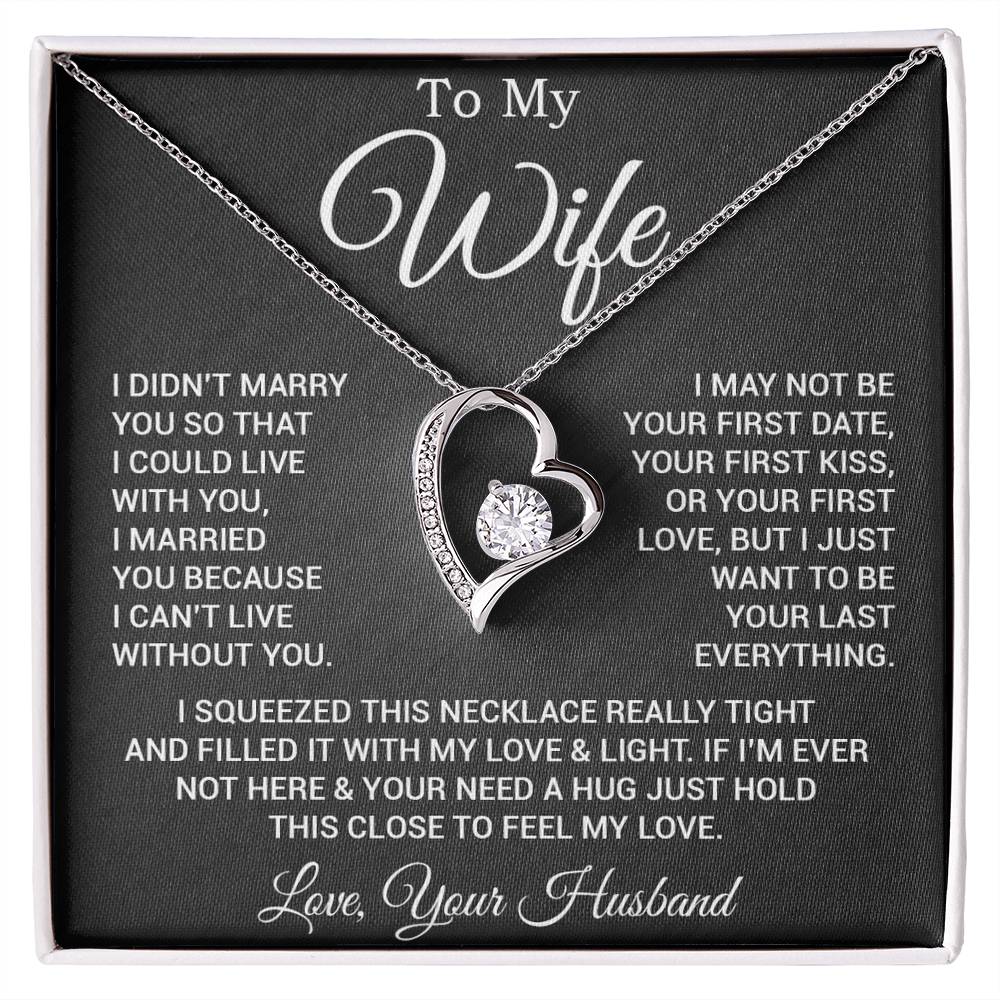 To My Wife Necklace, Gift For Wife, Anniversary Gift For Wife, Necklace For Wife 25_2_Black