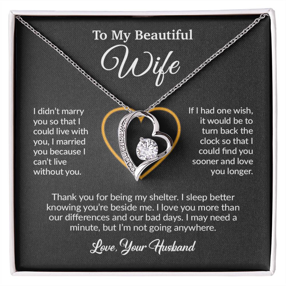 To My Wife Necklace, Gift For Wife, Anniversary Gift For Wife, Necklace For Wife 13_6_Black