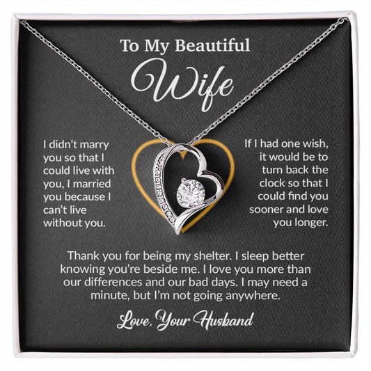 To My Wife Necklace, Gift For Wife, Anniversary Gift For Wife, Necklace For Wife 13_6_Black