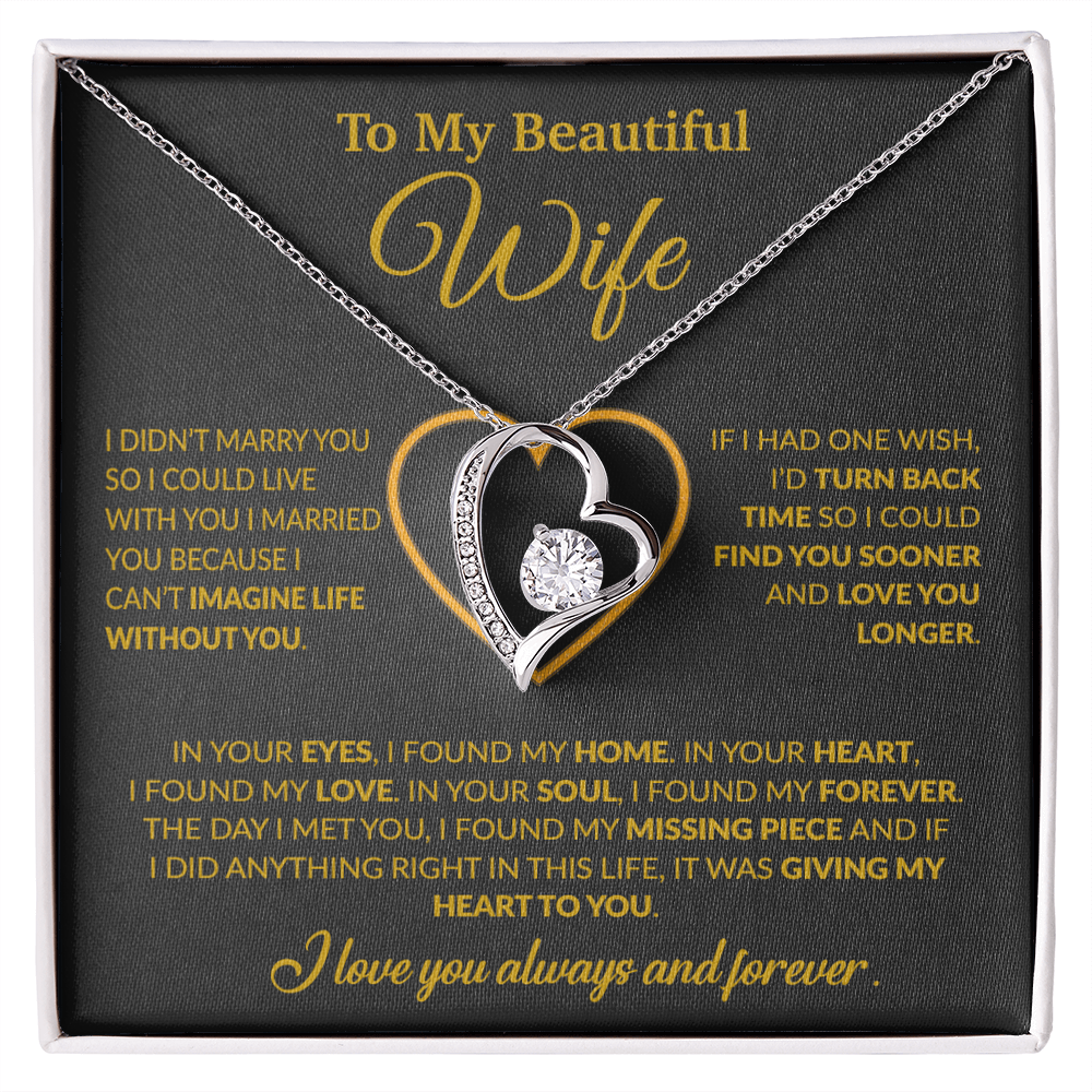 To My Wife Necklace, Wife Gift from Husband, Christmas Gift 8_12_Gold
