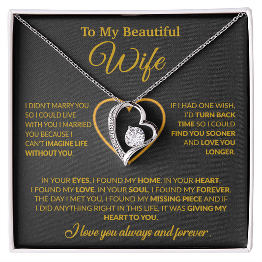 To My Wife Necklace, Wife Gift from Husband, Christmas Gift 8_12_Gold