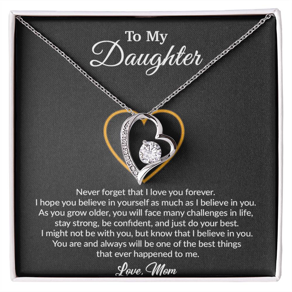 To My Daughter Necklace, Gift for Daughter from Mom, Mother Daughter Necklace 19_8_Black