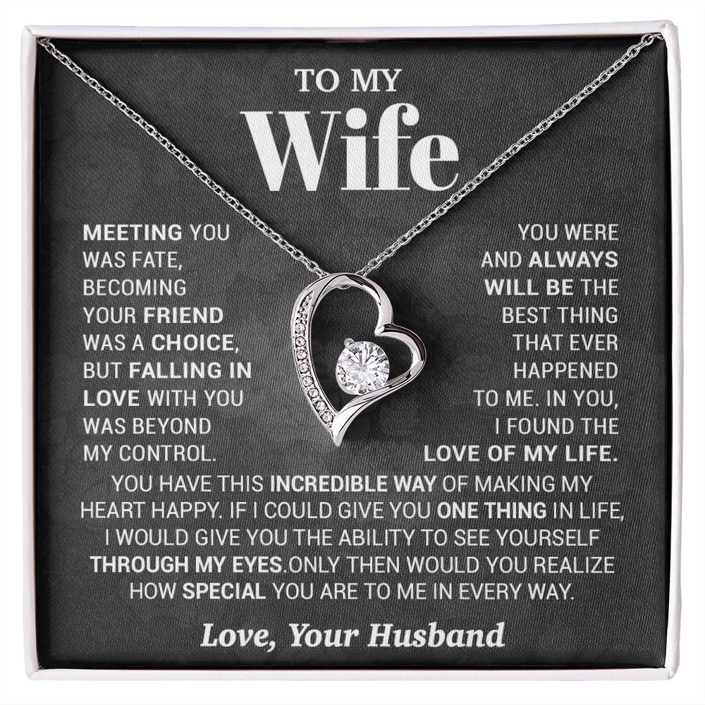 To My Wife Necklace, Meeting You Was Fate Love, Your Husband, Best Necklace