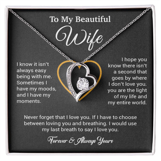 To My Wife Necklace, Gift For Wife, Anniversary Gift For Wife, Necklace For Wife 25_5_Black