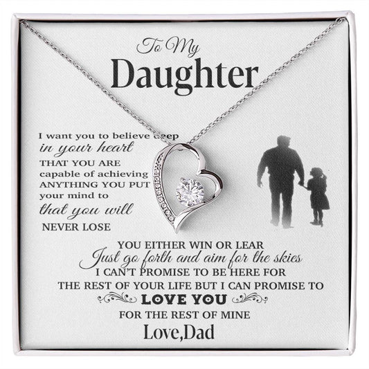 To My Daughter Necklace, Gift for Daughter from Dad, Father Daughter Necklace 30_11_White