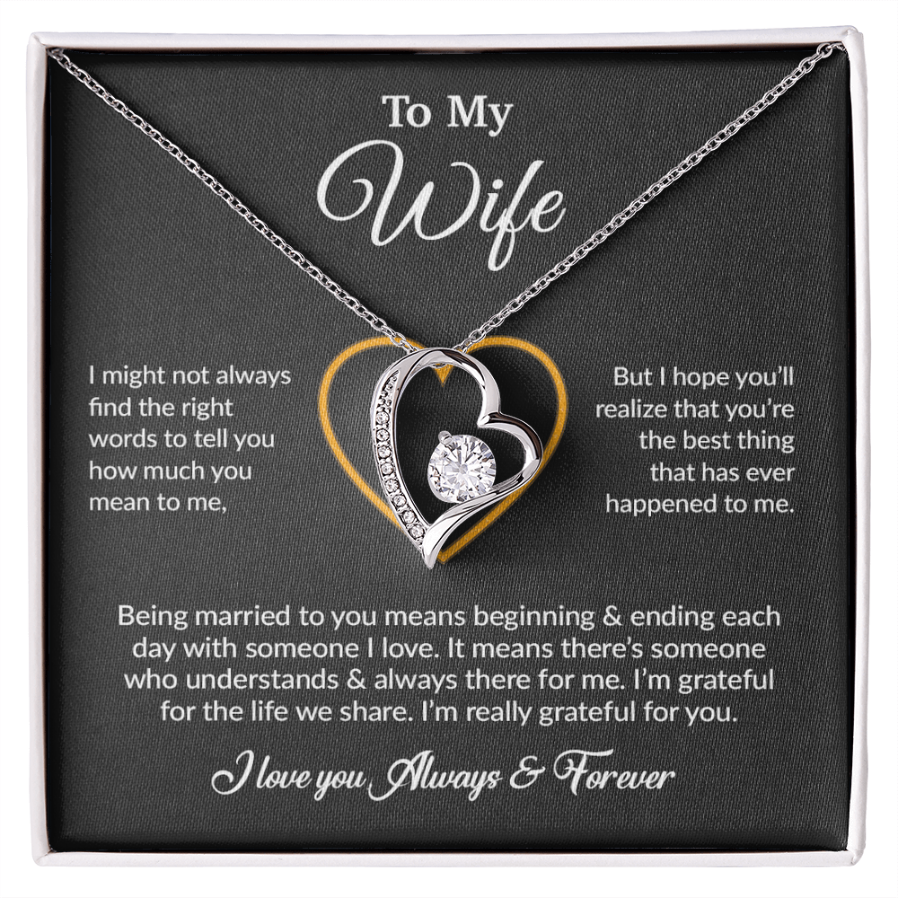 To My Wife Necklace, Gift For Wife, Anniversary Gift For Wife, Necklace For Wife 15_6_Black