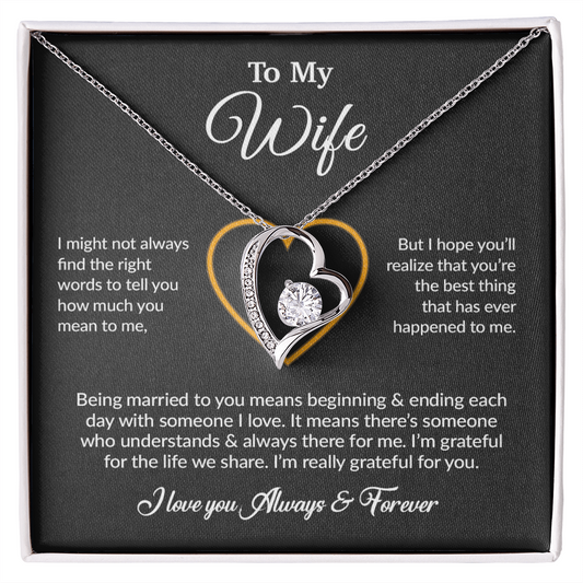 To My Wife Necklace, Gift For Wife, Anniversary Gift For Wife, Necklace For Wife 15_6_Black