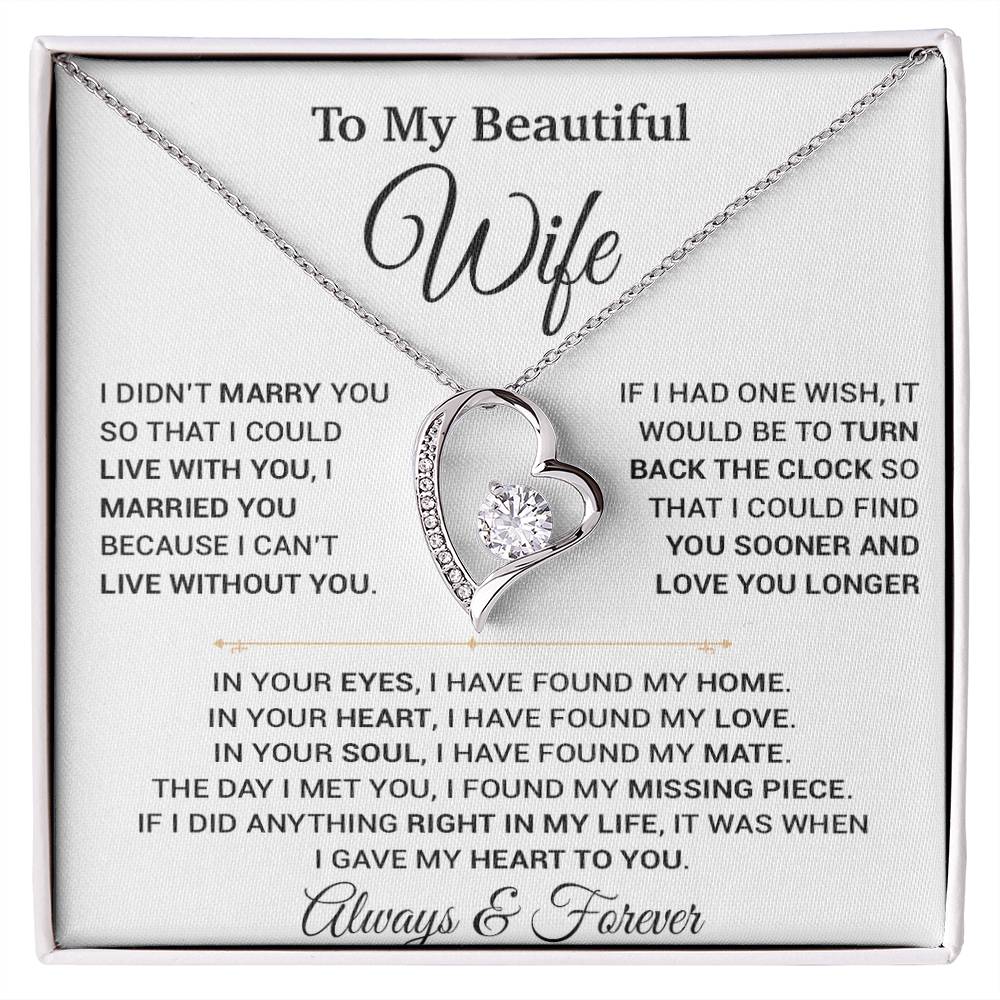To My Wife Necklace, Christmas Gifts For Women, Anniversary Gift For Wife 12_9_White