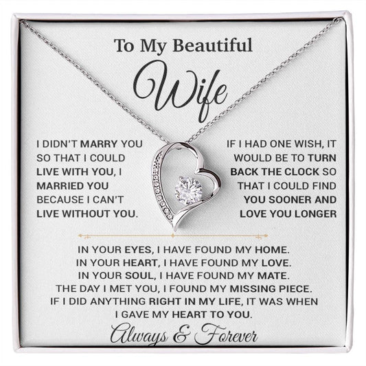 To My Wife Necklace, Christmas Gifts For Women, Anniversary Gift For Wife 12_9_White
