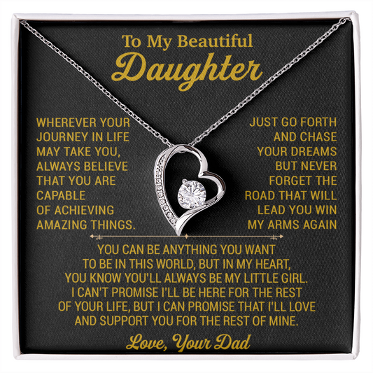 To My Daughter Necklace, Daughter Father Necklace, Daughter Gift From Dad 18_8_Gold