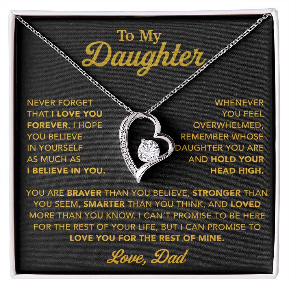 To My Daughter Necklace, Gift for Daughter from Dad, Father Daughter Necklace 26_10_Gold