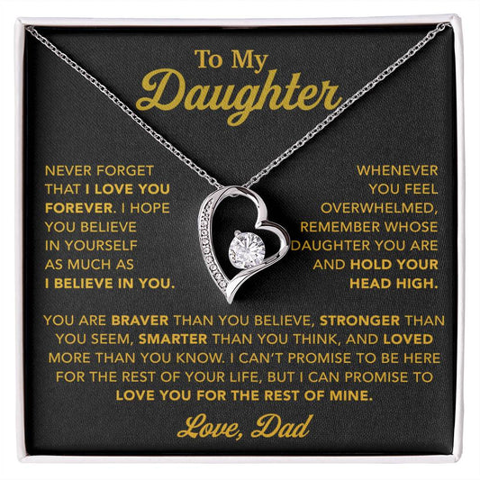 To My Daughter Necklace, Gift for Daughter from Dad, Father Daughter Necklace 26_10_Gold