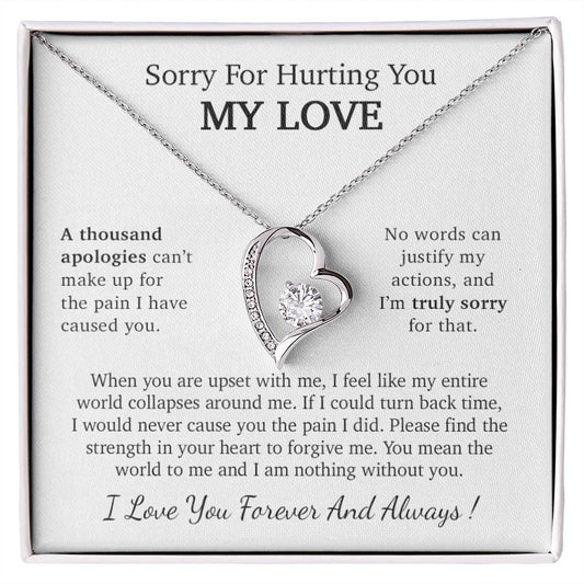 I'm Sorry Necklace Gift, Apology Gift For Her, Forgiveness Gift_White