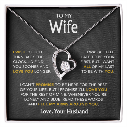 To My Wife Necklace, Gift For Wife, Anniversary Gift For Wife, Necklace For Wife 20_5_Black