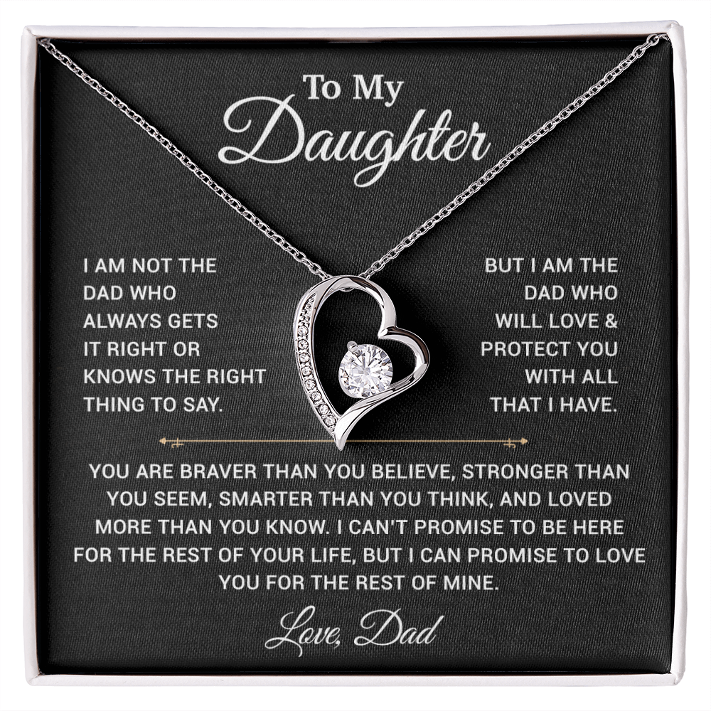 To My Daughter Necklace, Gift for Daughter from Dad, Father Daughter Necklace 3_4_Black