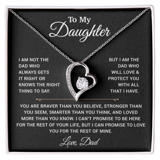 To My Daughter Necklace, Gift for Daughter from Dad, Father Daughter Necklace 3_4_Black