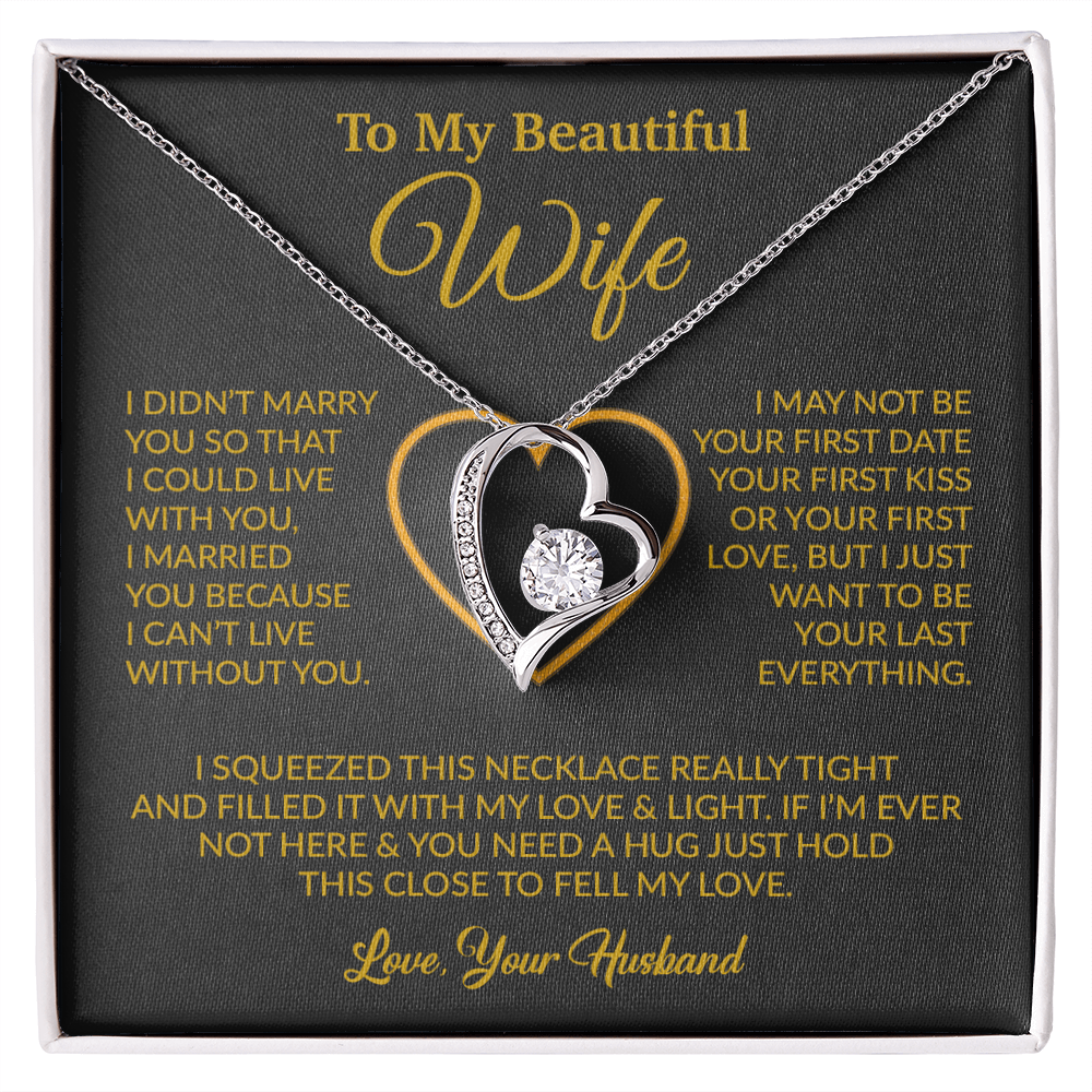 To My Wife Necklace, Wife Gift from Husband, Christmas Gift 7_12_Gold