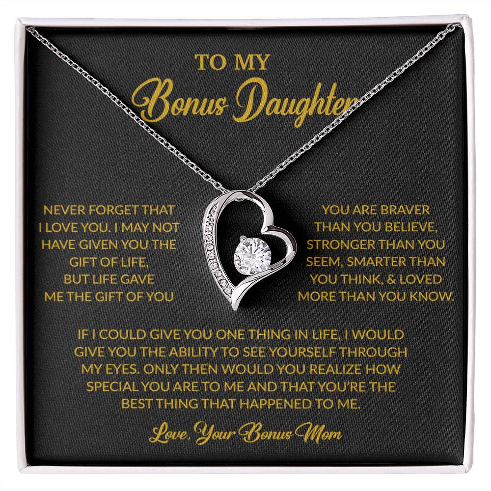 To My Bonus Daughter Necklace, Gift for Bonus Daughter, Step Daughter Birthday 5_6_Gold