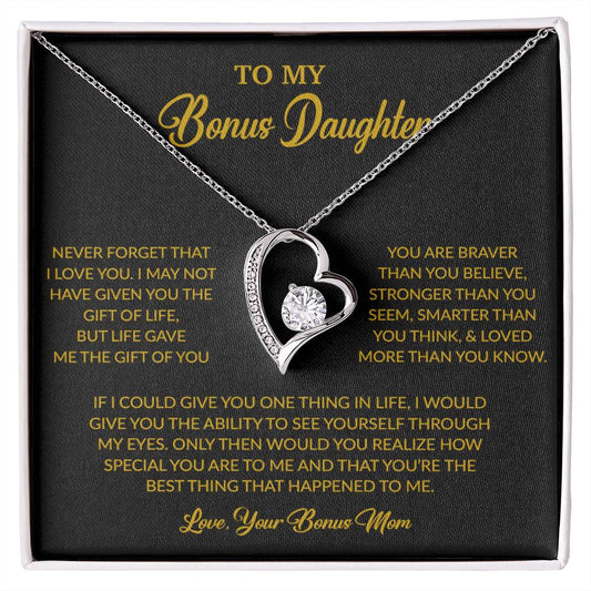 To My Bonus Daughter Necklace, Gift for Bonus Daughter, Step Daughter Birthday 5_6_Gold