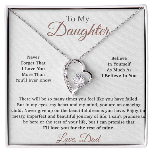 To My Daughter Necklace, Daughter Father Necklace, Daughter Gift From Dad 999