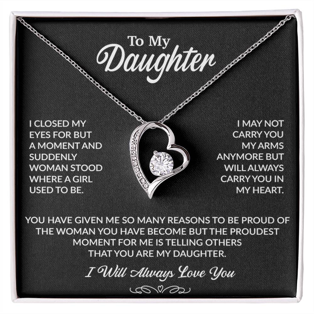 To My Daughter Necklace, Gift for Daughter from Dad, Daughter Father Necklace 27_9_Black