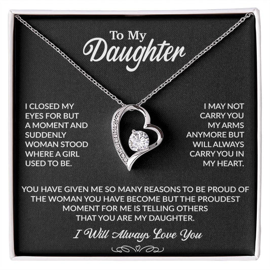 To My Daughter Necklace, Gift for Daughter from Dad, Daughter Father Necklace 27_9_Black