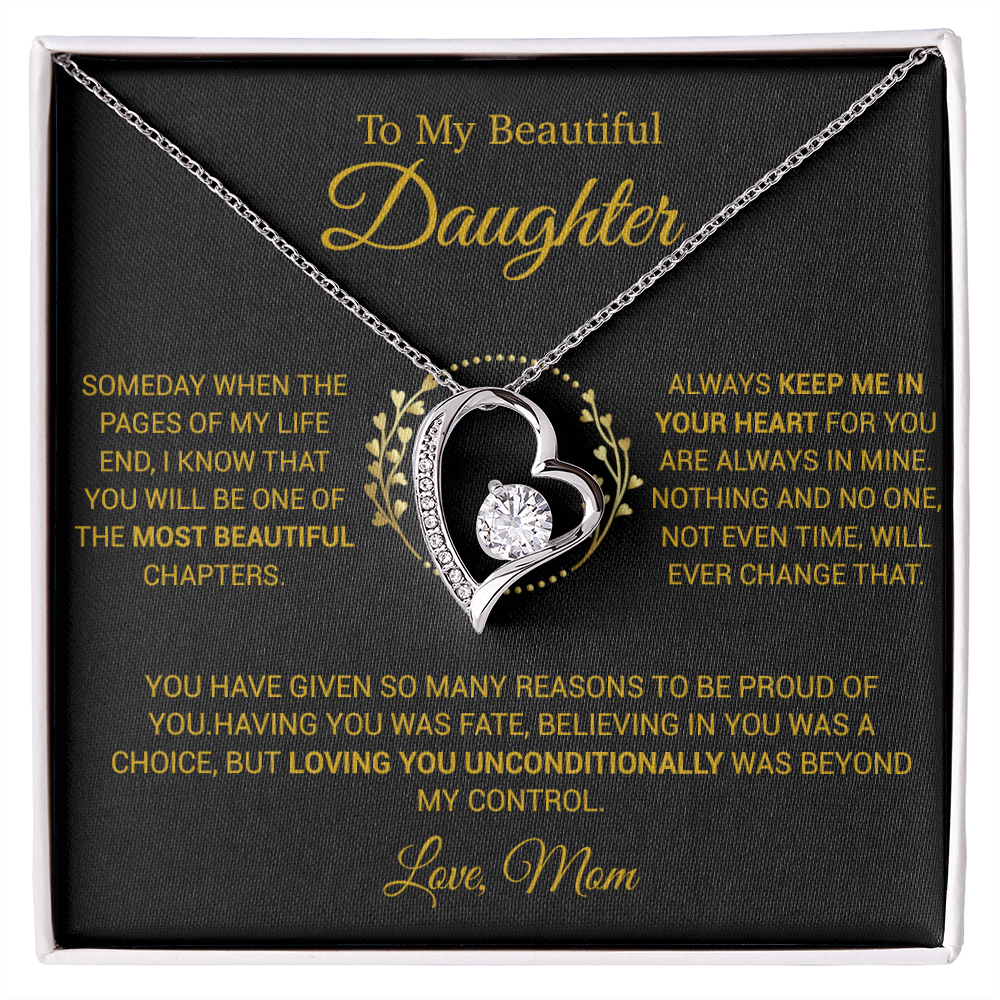 To My Daughter Necklace, Gift for Daughter from Mom, Daughter Mother Necklace 16_12_Gold
