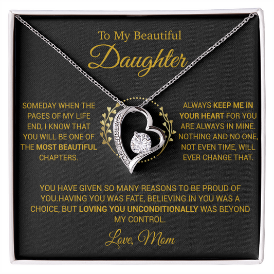 To My Daughter Necklace, Gift for Daughter from Mom, Daughter Mother Necklace 16_12_Gold