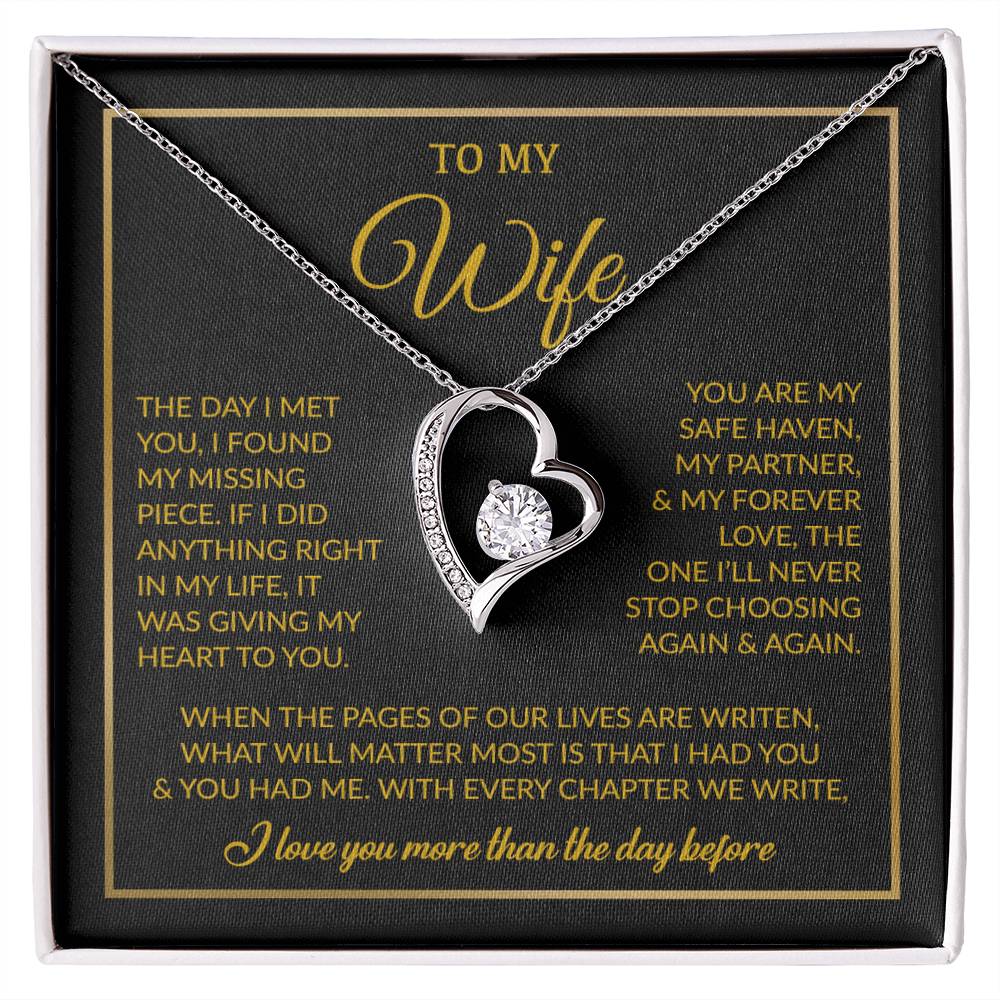 To My Wife Necklace, Gift For Wife, Anniversary Gift For Wife, Necklace For Wife 26_7_Gold