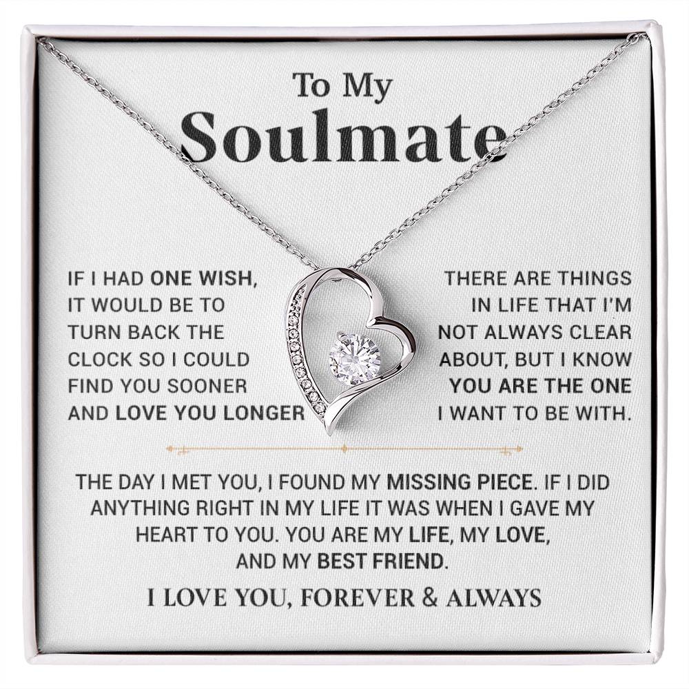 To My Soulmate Necklace,Birthday Gift For Wife Girlfriend From Husband,Xmas Gift