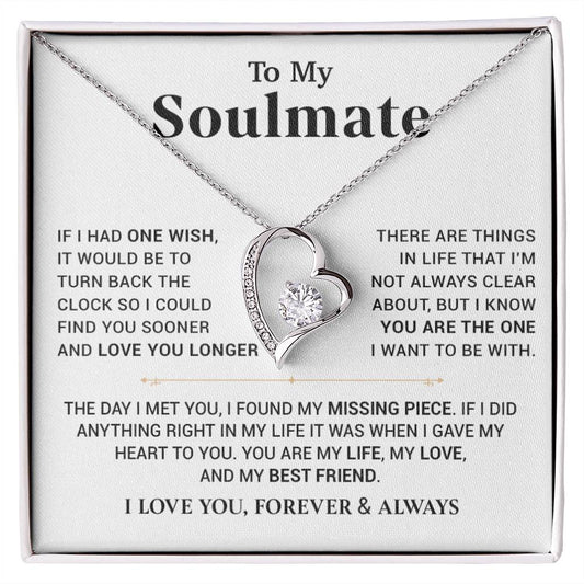 To My Soulmate Necklace,Birthday Gift For Wife Girlfriend From Husband,Xmas Gift