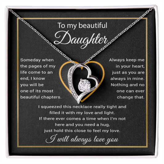 To My Daughter Necklace, Gift For Daughter From Dad, Daughter Father Necklace 28_11_Black